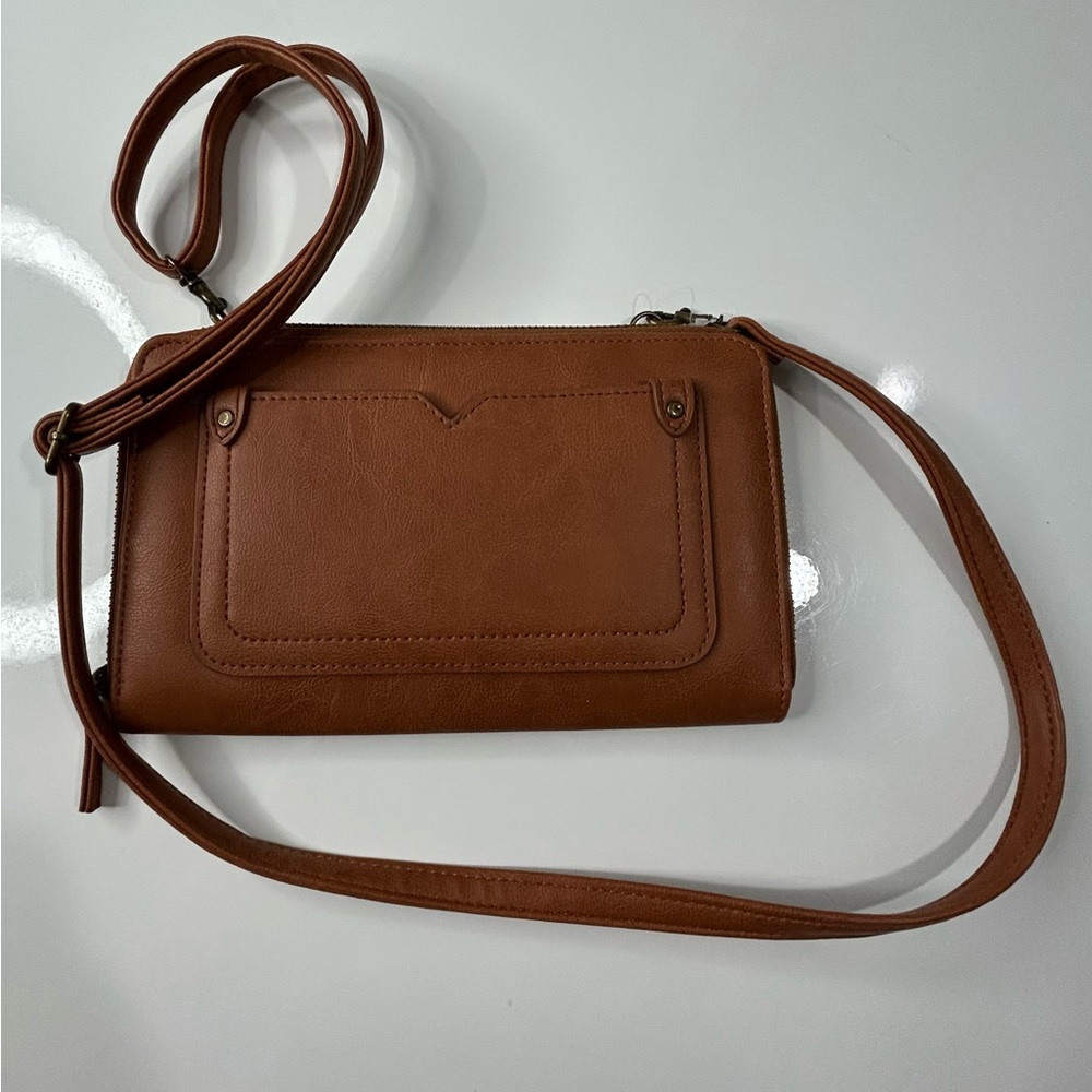 Elegant Brown Leather Crossbody Bag